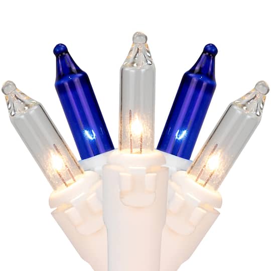 100ct. Mini Christmas String Lights with White Wire By Northlight in Blue/Clear | 20.25 ft | Michaels®